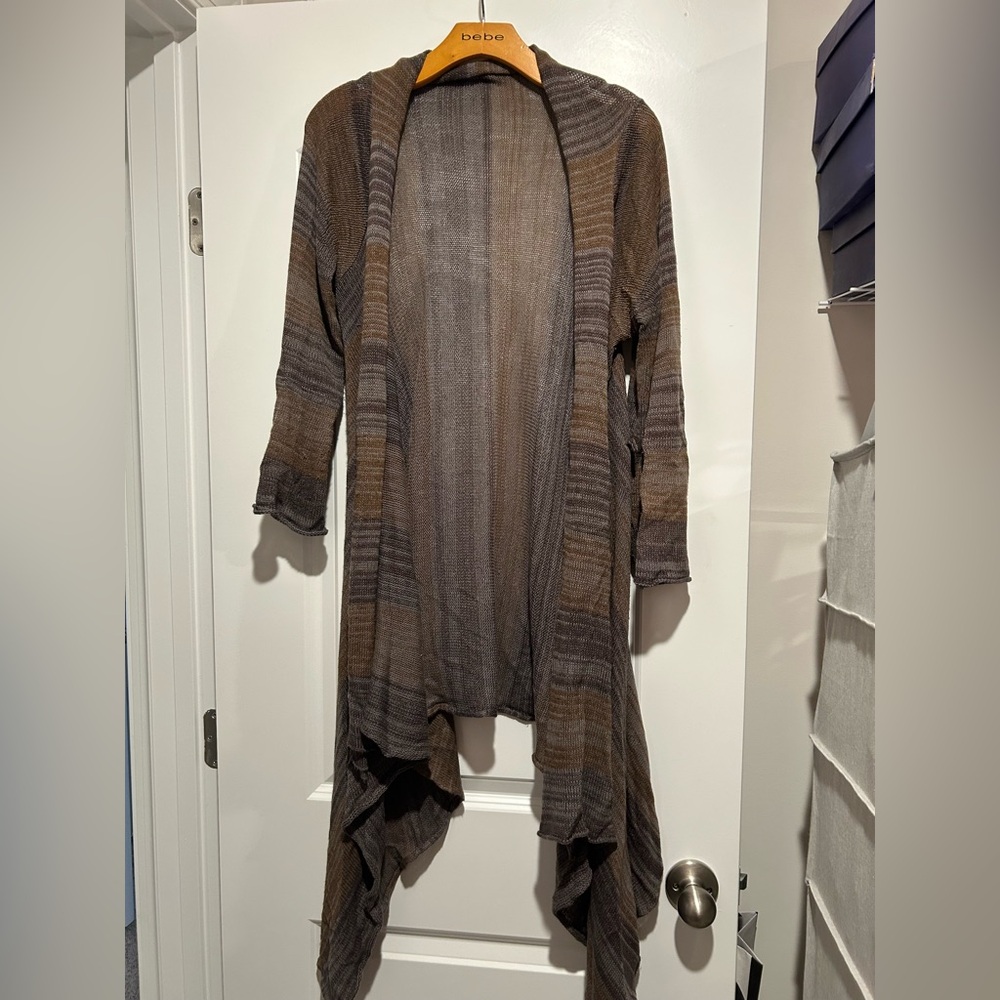 Goddis Striped Brown , Black &  Gray Cardigan Size M/L